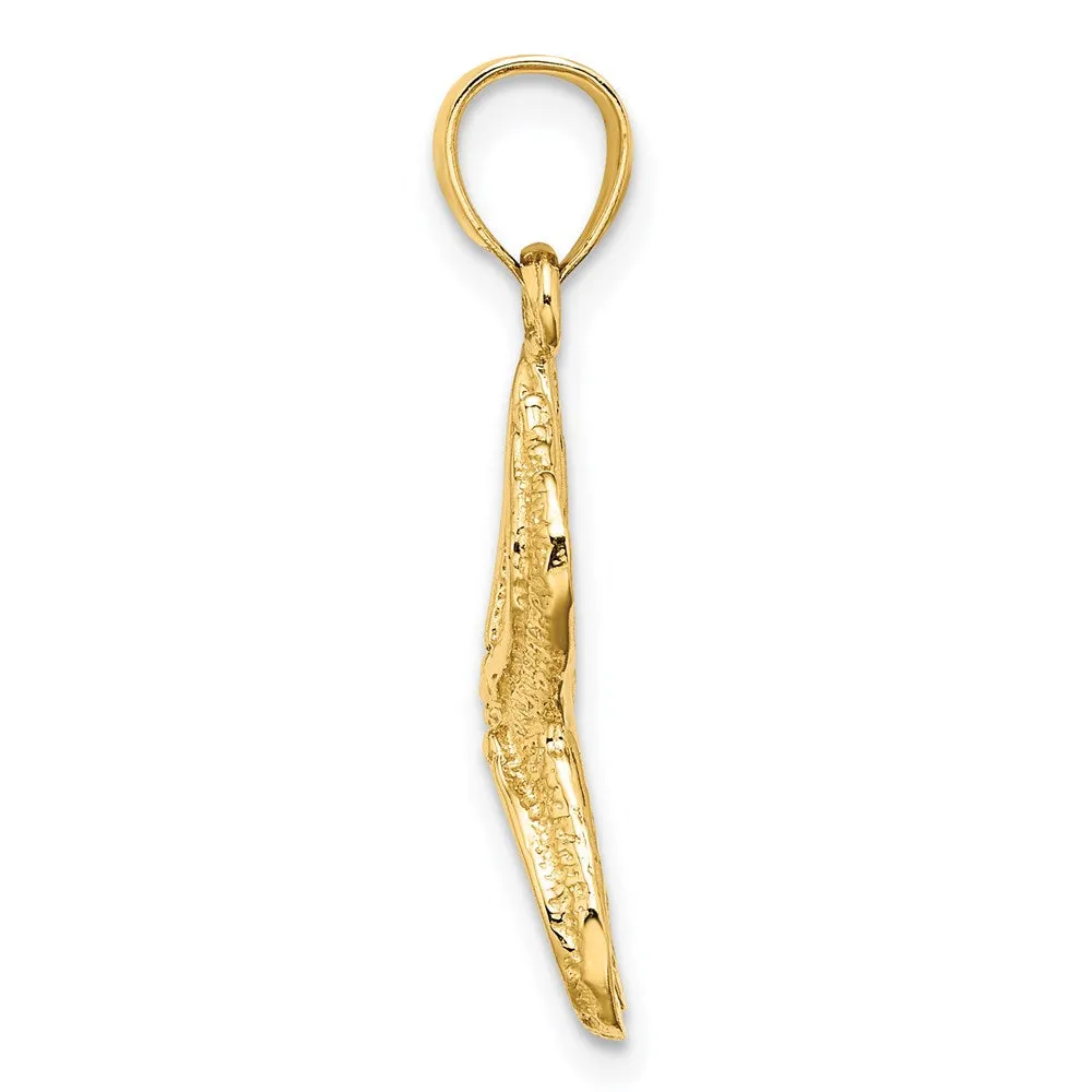 14K Textured Starfish Charm