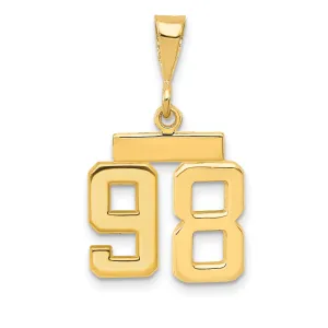 14k yellow gold small polished number 98 charm
