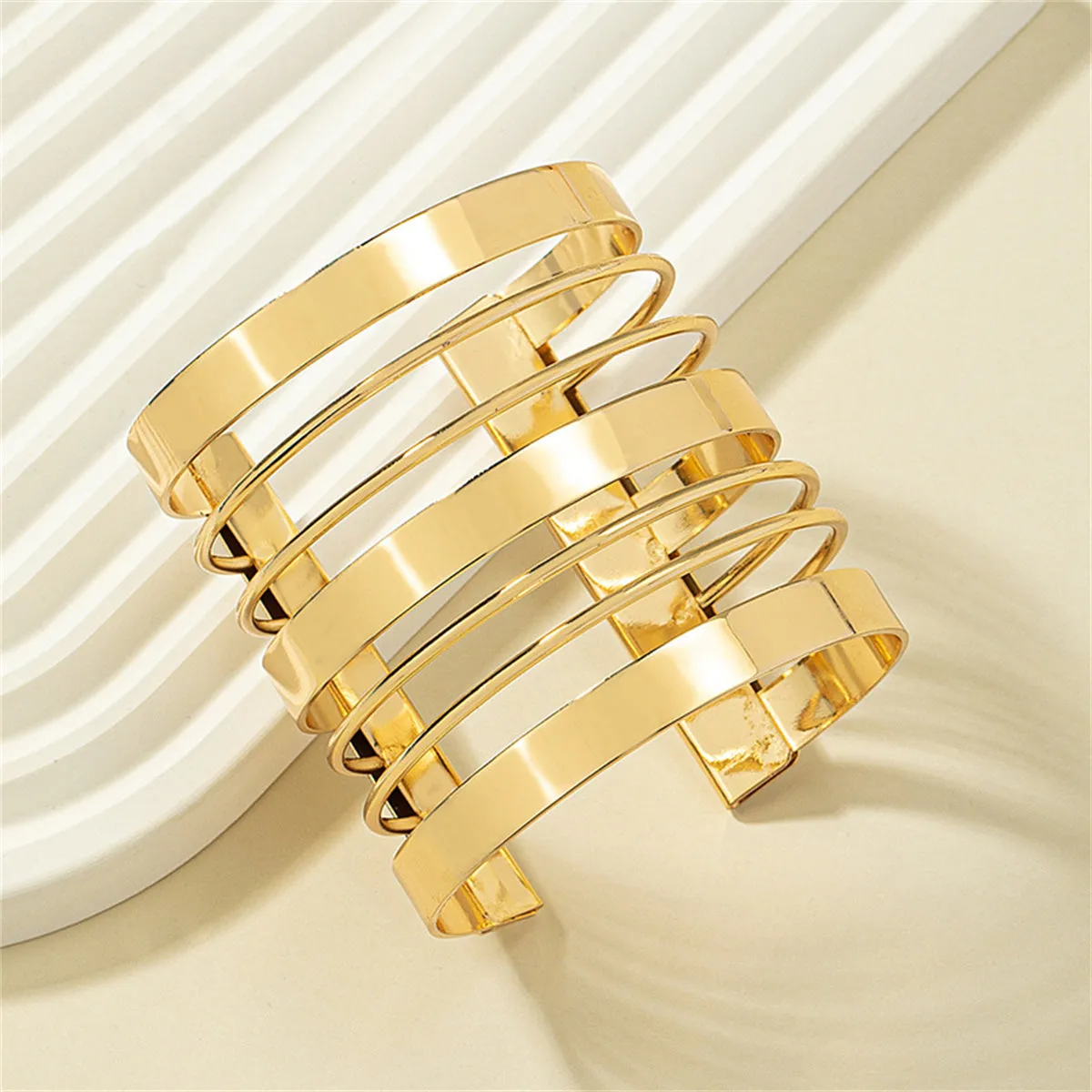 18K Gold-Plated Layered Cuff