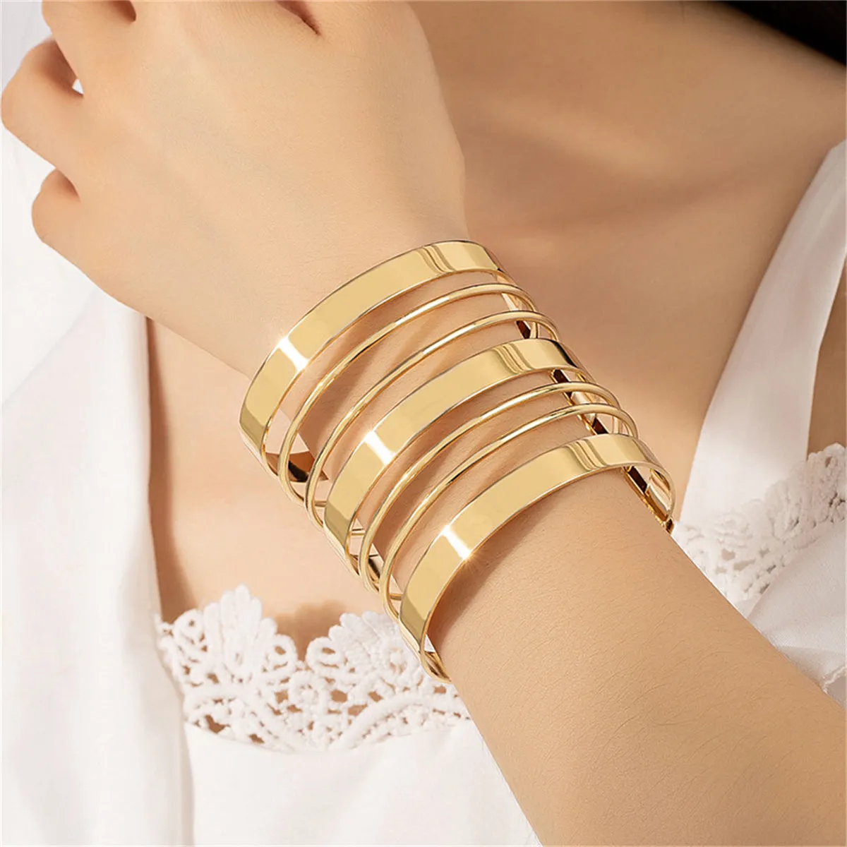 18K Gold-Plated Layered Cuff