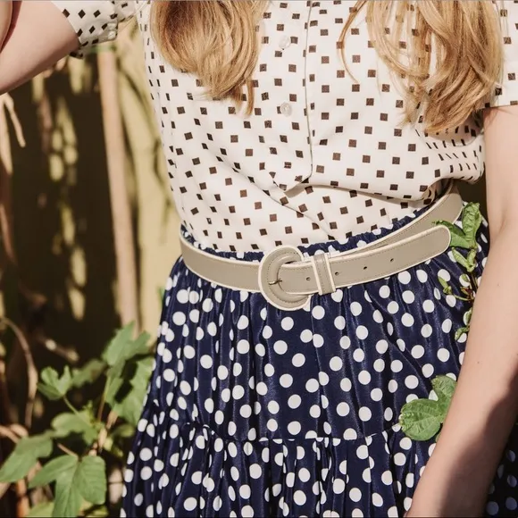 1950's Vintage Polka Dot Pinup Midi Skirt