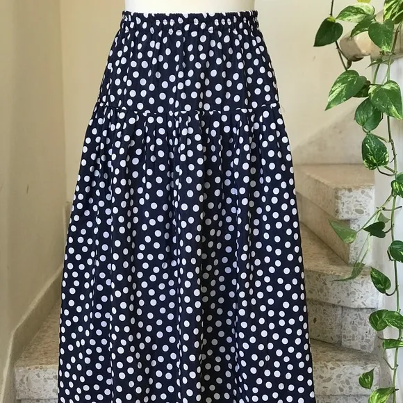 1950's Vintage Polka Dot Pinup Midi Skirt