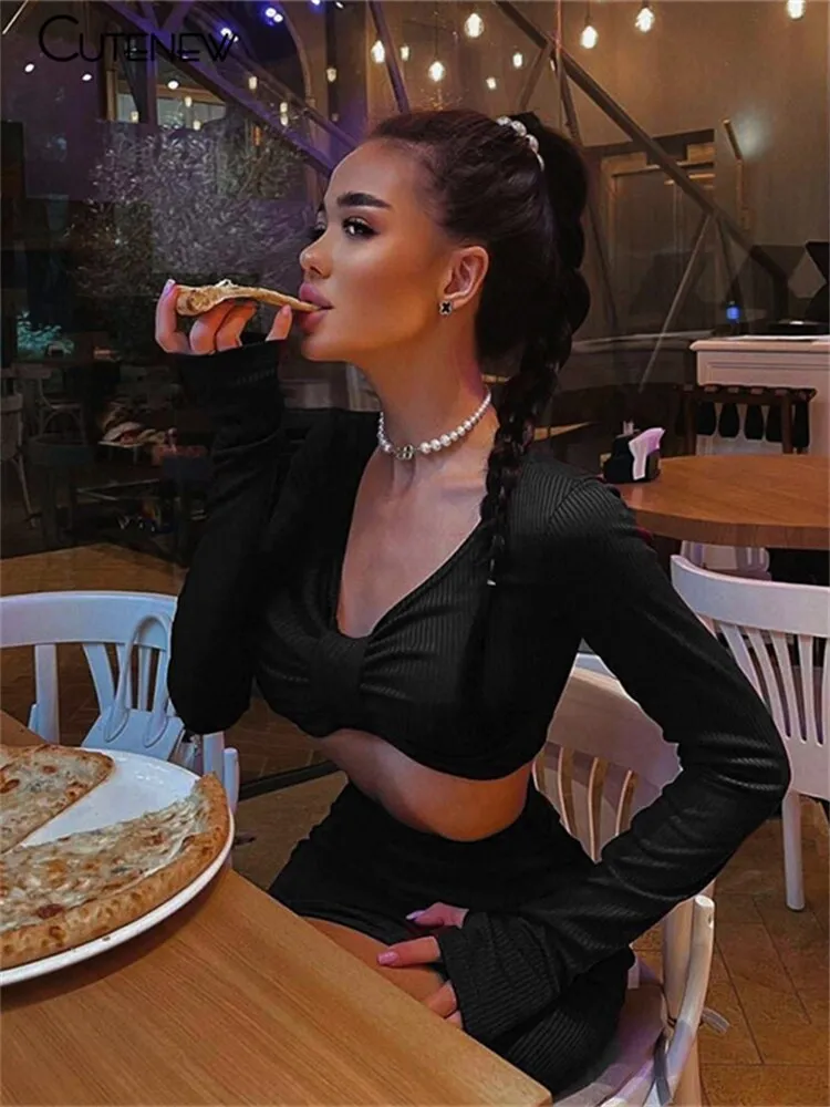 2 Pieces Long Sleeves Dress