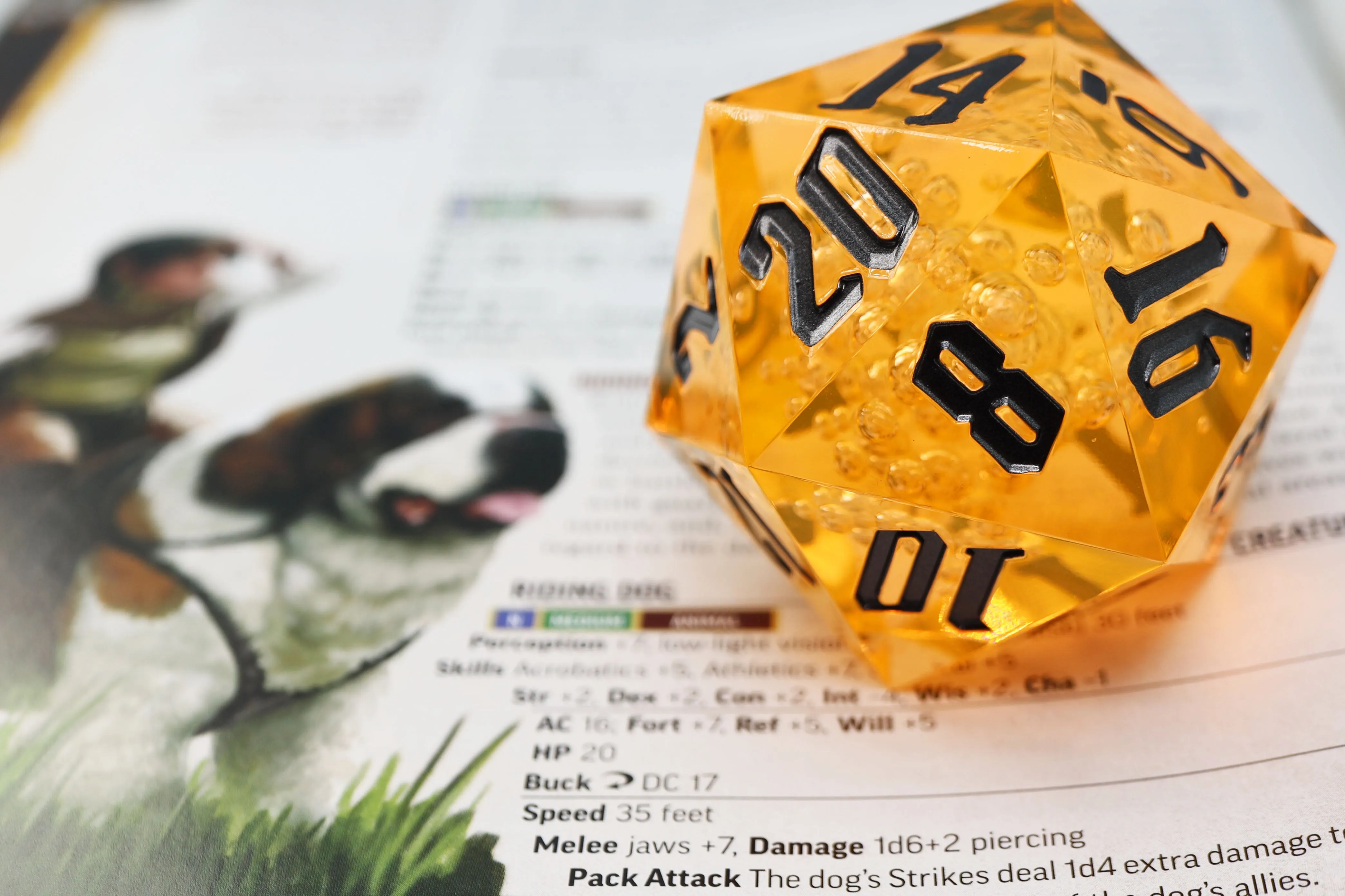 55mm Titan D20 - Sharp Edge Orange Bubbles