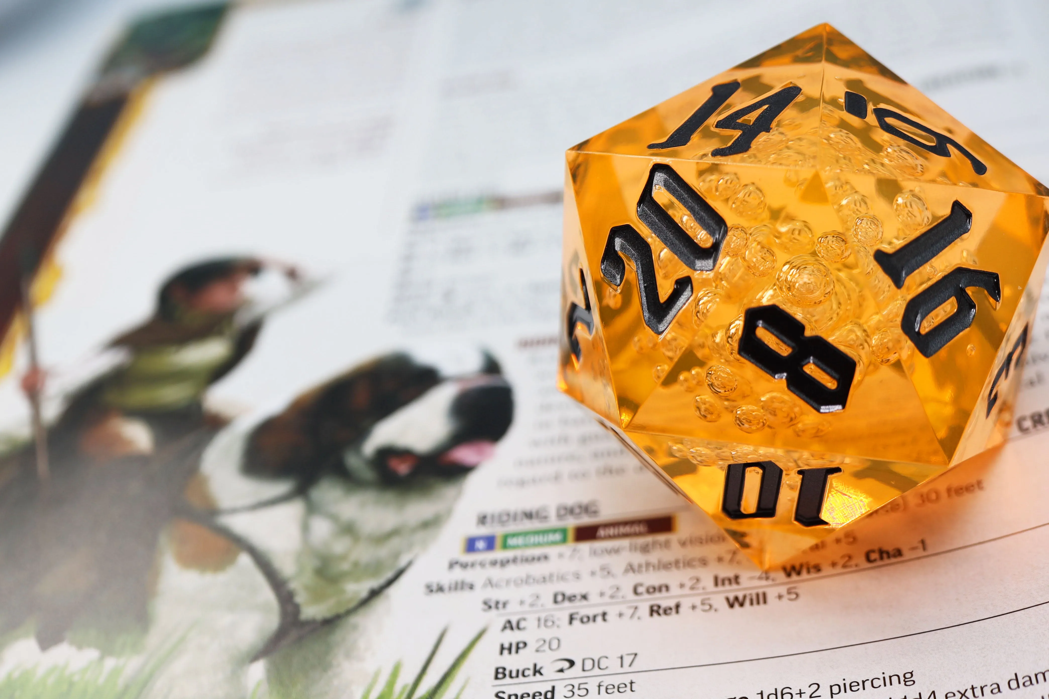 55mm Titan D20 - Sharp Edge Orange Bubbles
