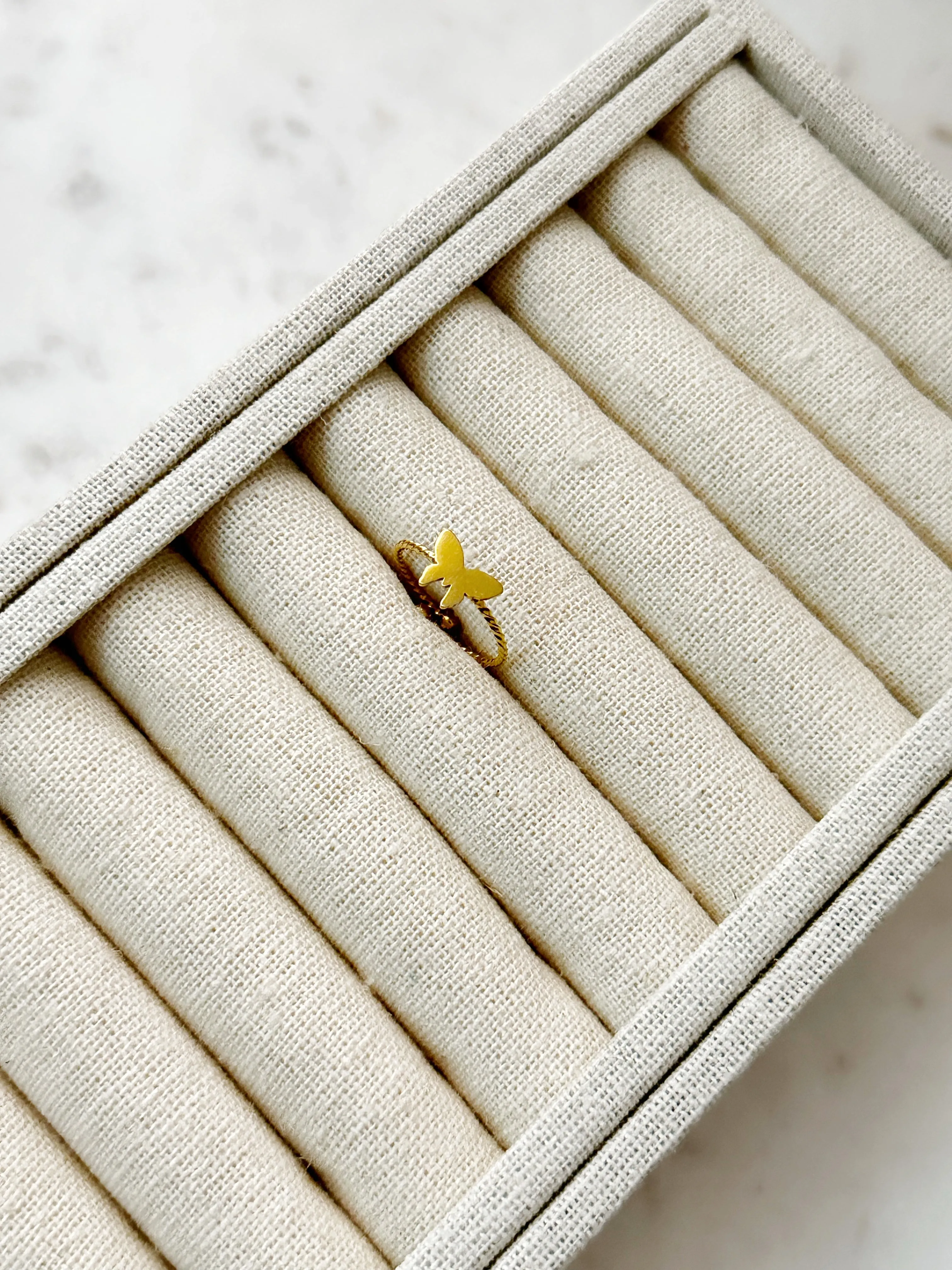 8328JR - Butterfly Mini Adjustable Gold Filled Ring