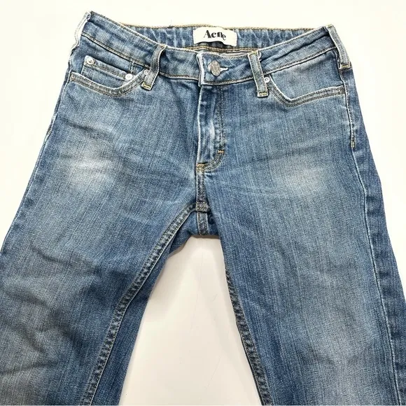 ACNE kex jeans le blue cropped raw hem Size 27