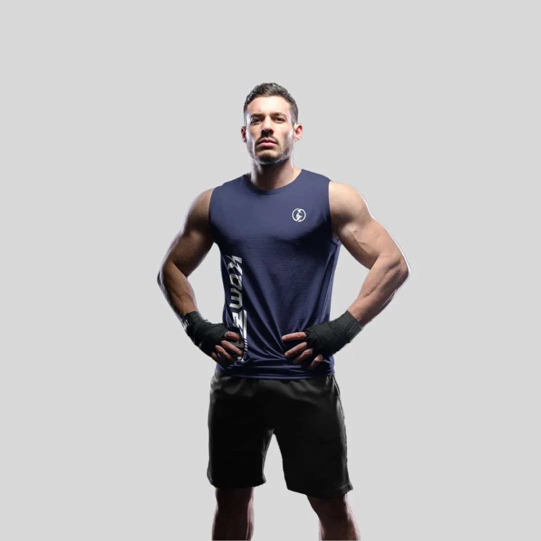 ADULT T-SHIRT  ROUND NECK TANK TOP BLUE