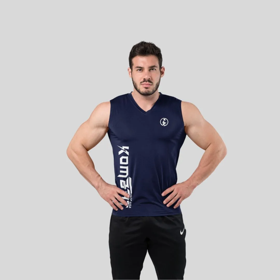 ADULT T-SHIRT  ROUND NECK TANK TOP BLUE