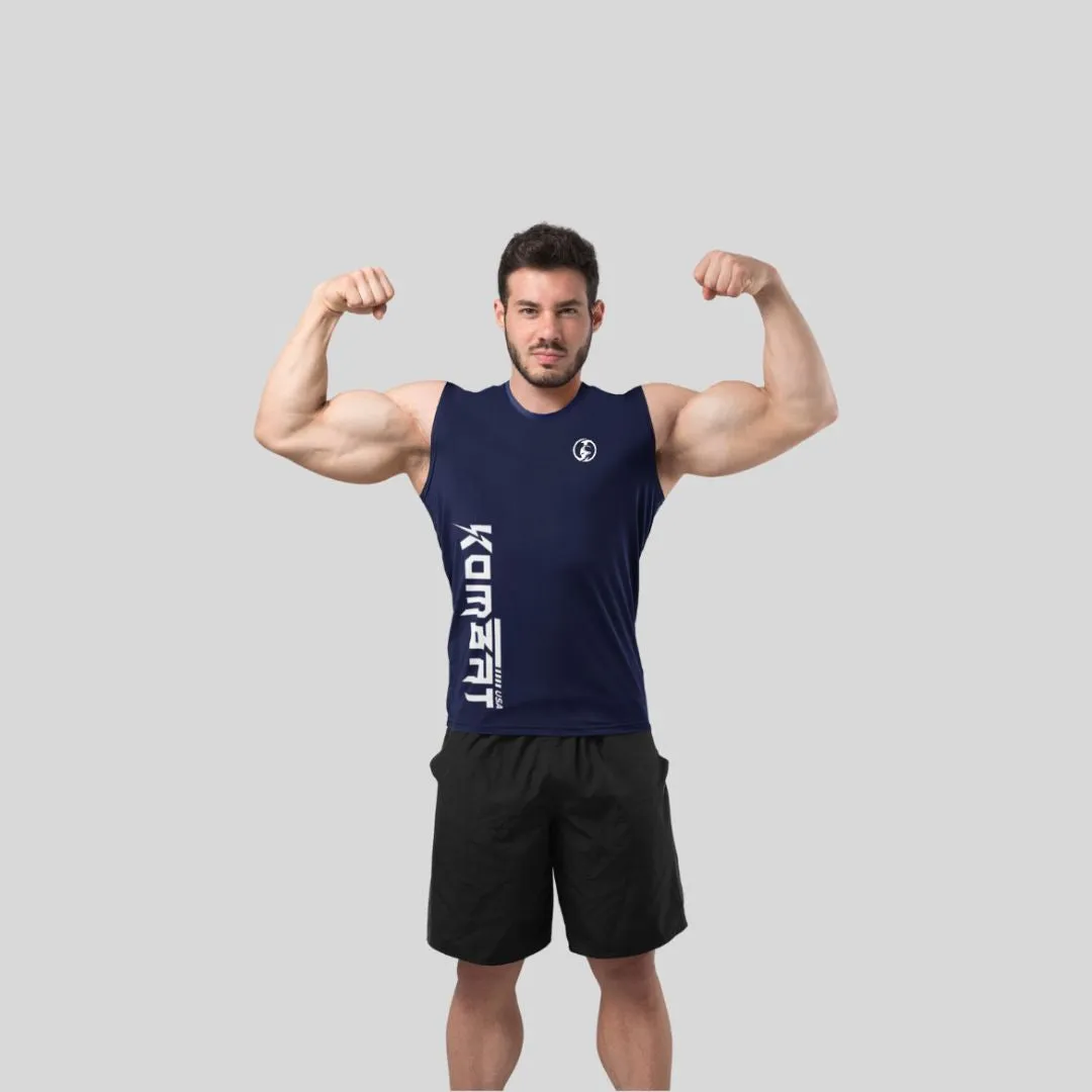 ADULT T-SHIRT  ROUND NECK TANK TOP BLUE