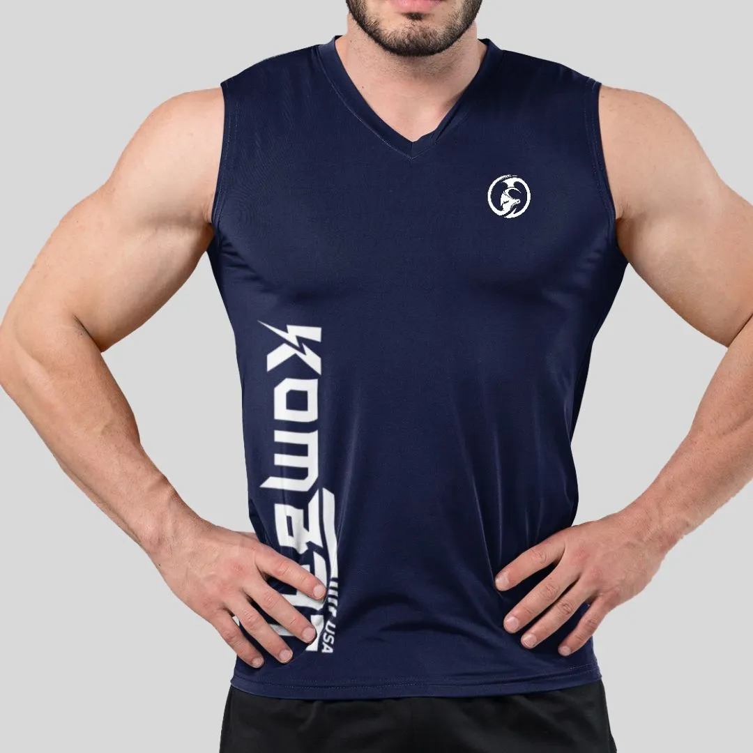 ADULT T-SHIRT  ROUND NECK TANK TOP BLUE