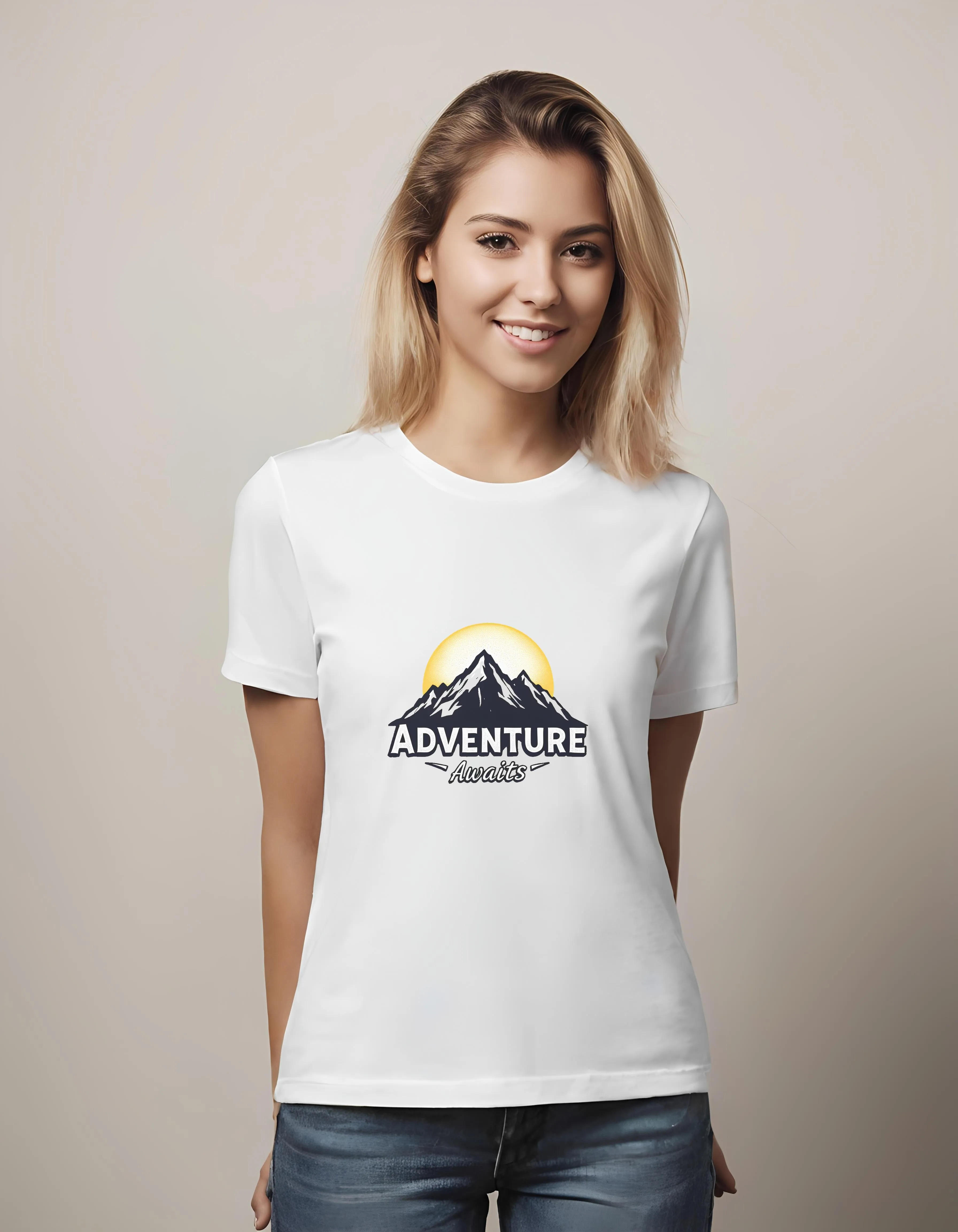 Adventure Awaits Mountain Design | Classic T-Shirt (Unisex)