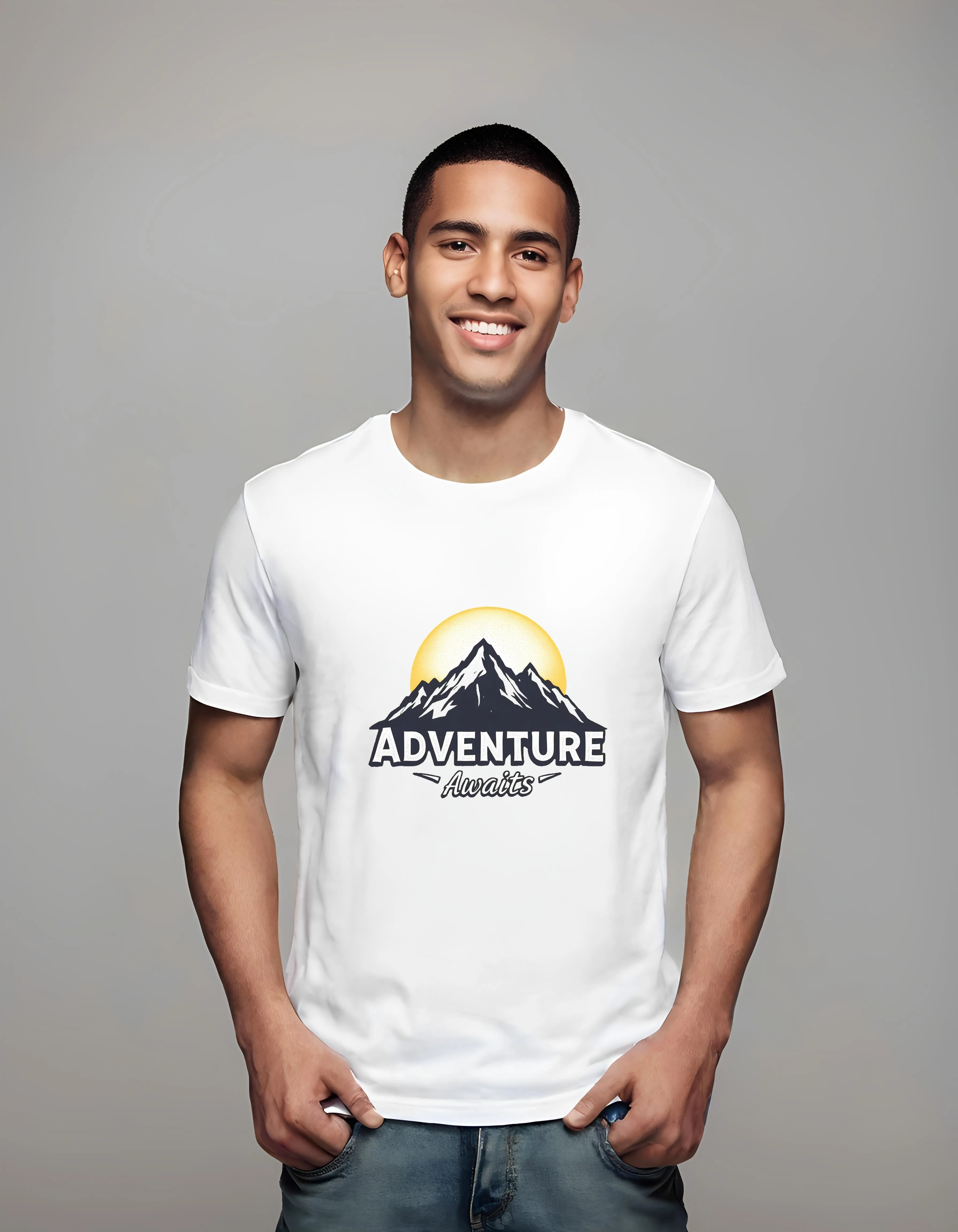 Adventure Awaits Mountain Design | Classic T-Shirt (Unisex)