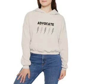 Advocate With Heart Cheetah Lightning Bolt Cinched Bottom Hoodie