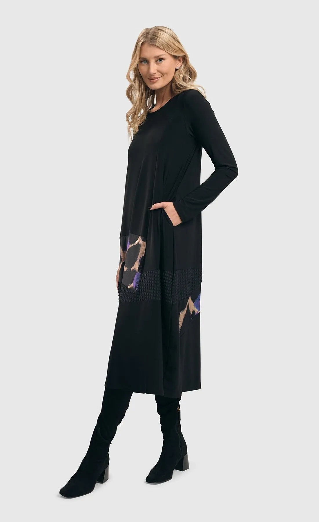 Alembika Amethyst Mix Media Cocoon Dress