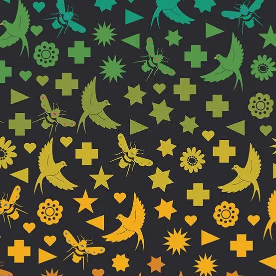 Alison Glass - Art Theory - Seventy Six Bird & Bee - Night