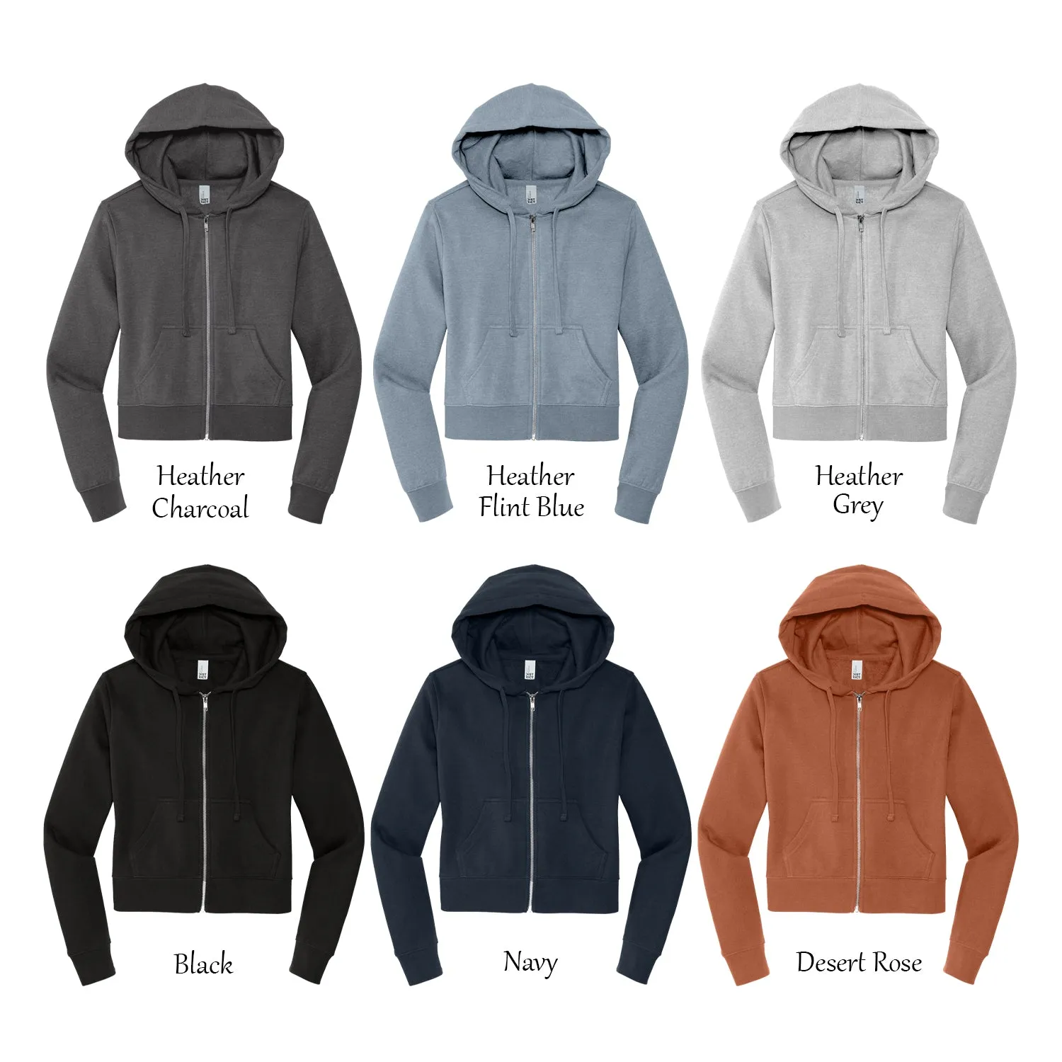 Alpha Xi Delta Cropped Zip Up Hoodie