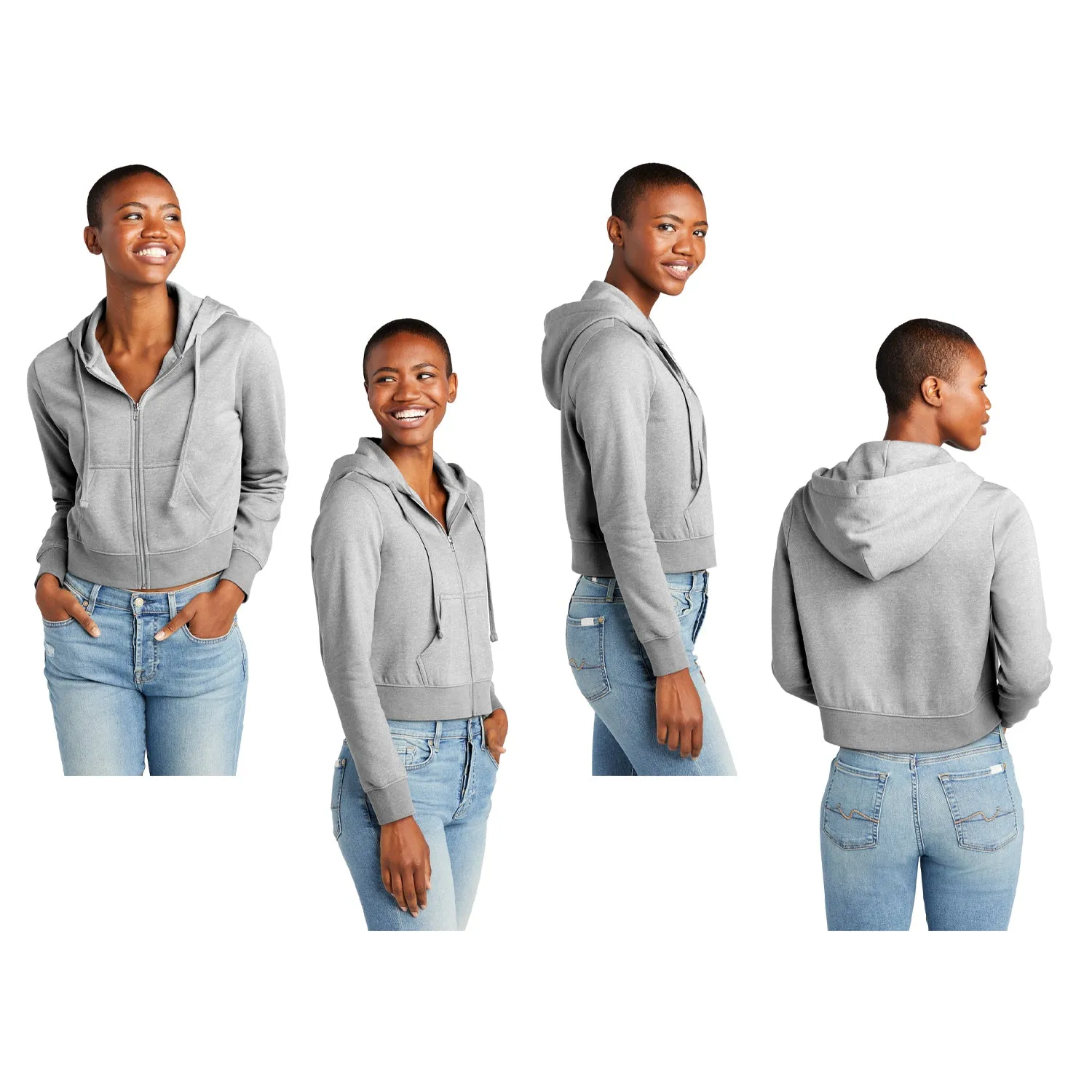 Alpha Xi Delta Cropped Zip Up Hoodie