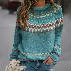 AMARIE | RETRO WAVE PATTERN SWEATER
