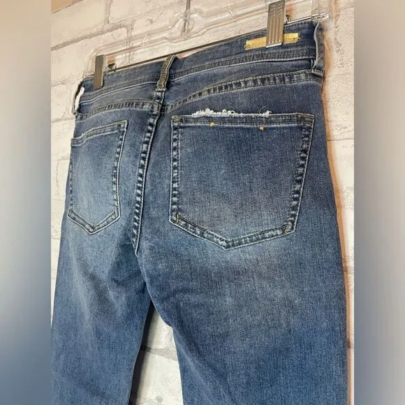 Anthropologie Pilcro and the Letterpress Slim Straight Cropped Jeweled Jeans