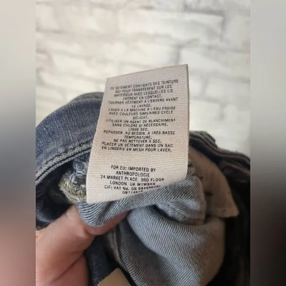 Anthropologie Pilcro and the Letterpress Slim Straight Cropped Jeweled Jeans
