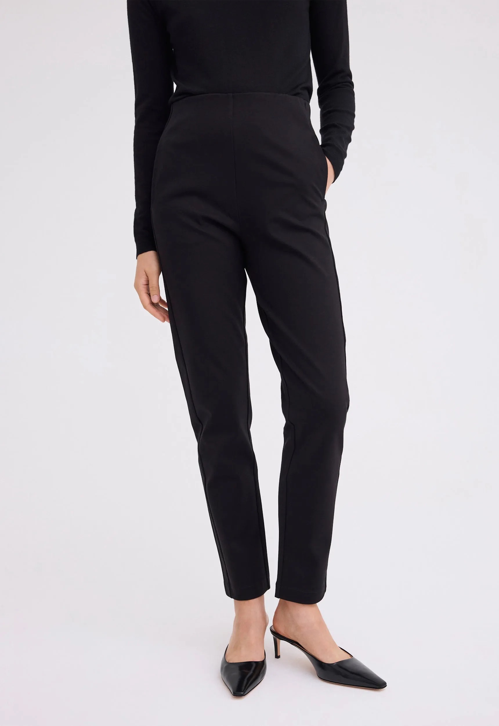 Ardon Cotton Ponte Pant - Black