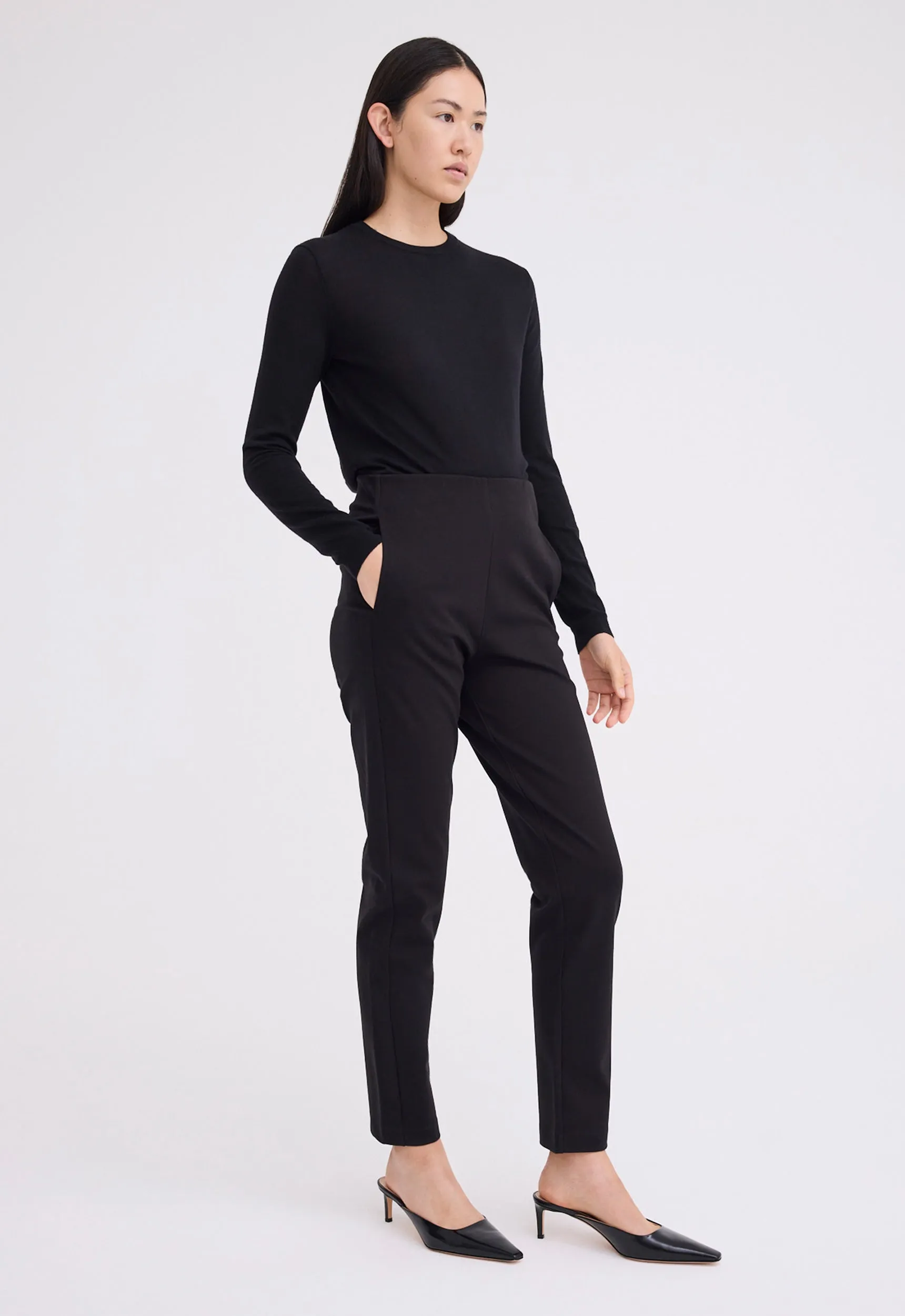 Ardon Cotton Ponte Pant - Black