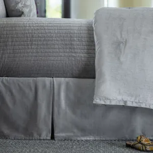 Aria Tailored Bed Skirt Lt. Grey Matte Velvet 3/22X86