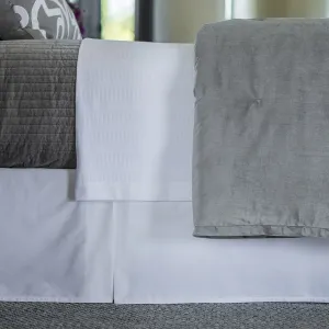 Aria Tailored Bed Skirt White Matte Velvet 3/22X86