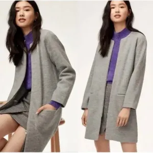 Aritzia Wilfred Banville Merino Wool Jacket Coat In Gray Size Medium