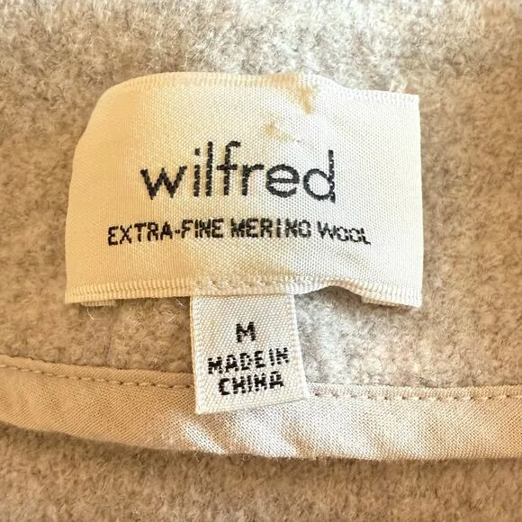 Aritzia Wilfred Banville Merino Wool Jacket Coat In Gray Size Medium