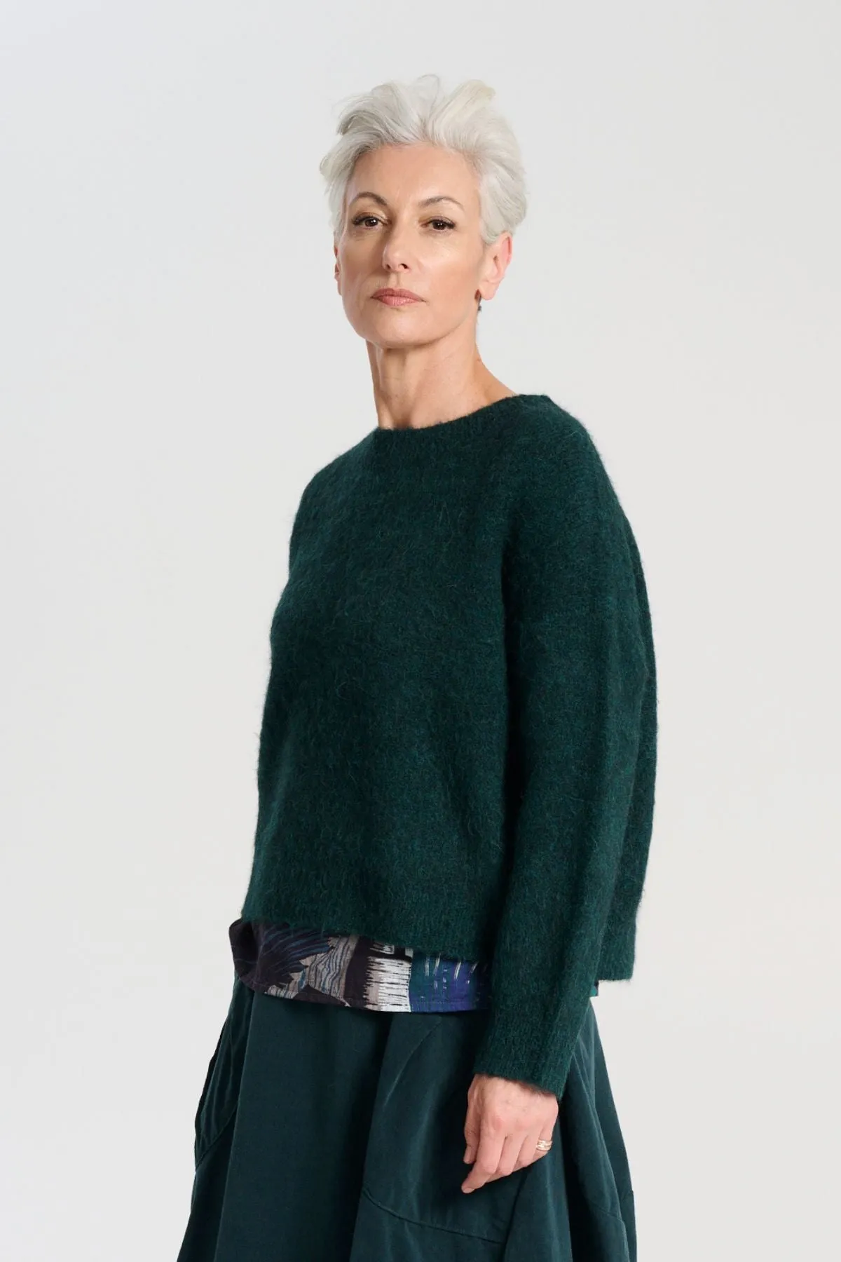 Aspen Knit Sweater Teal in Alpaca