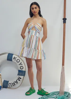 Axum Tuck Front Mini Dress (Stripe)