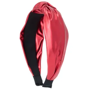 Azarhia Red Metallic Top Knot Headband