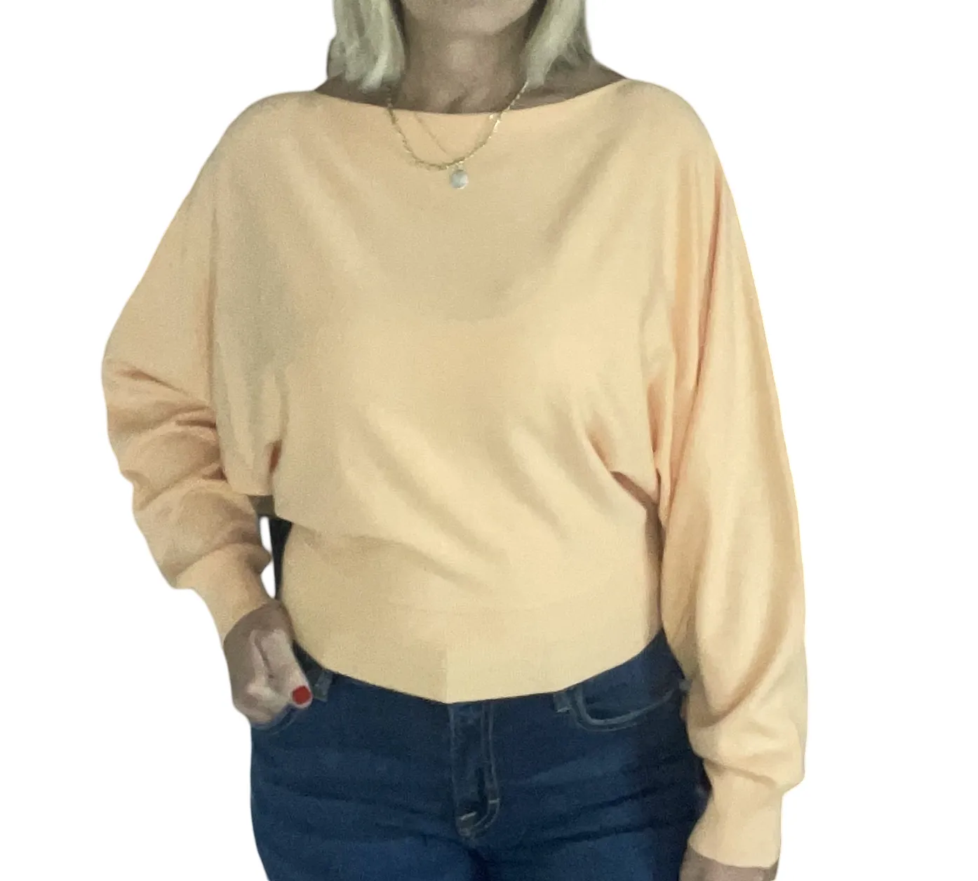 Balloon Sleeve Sweater (Peach)