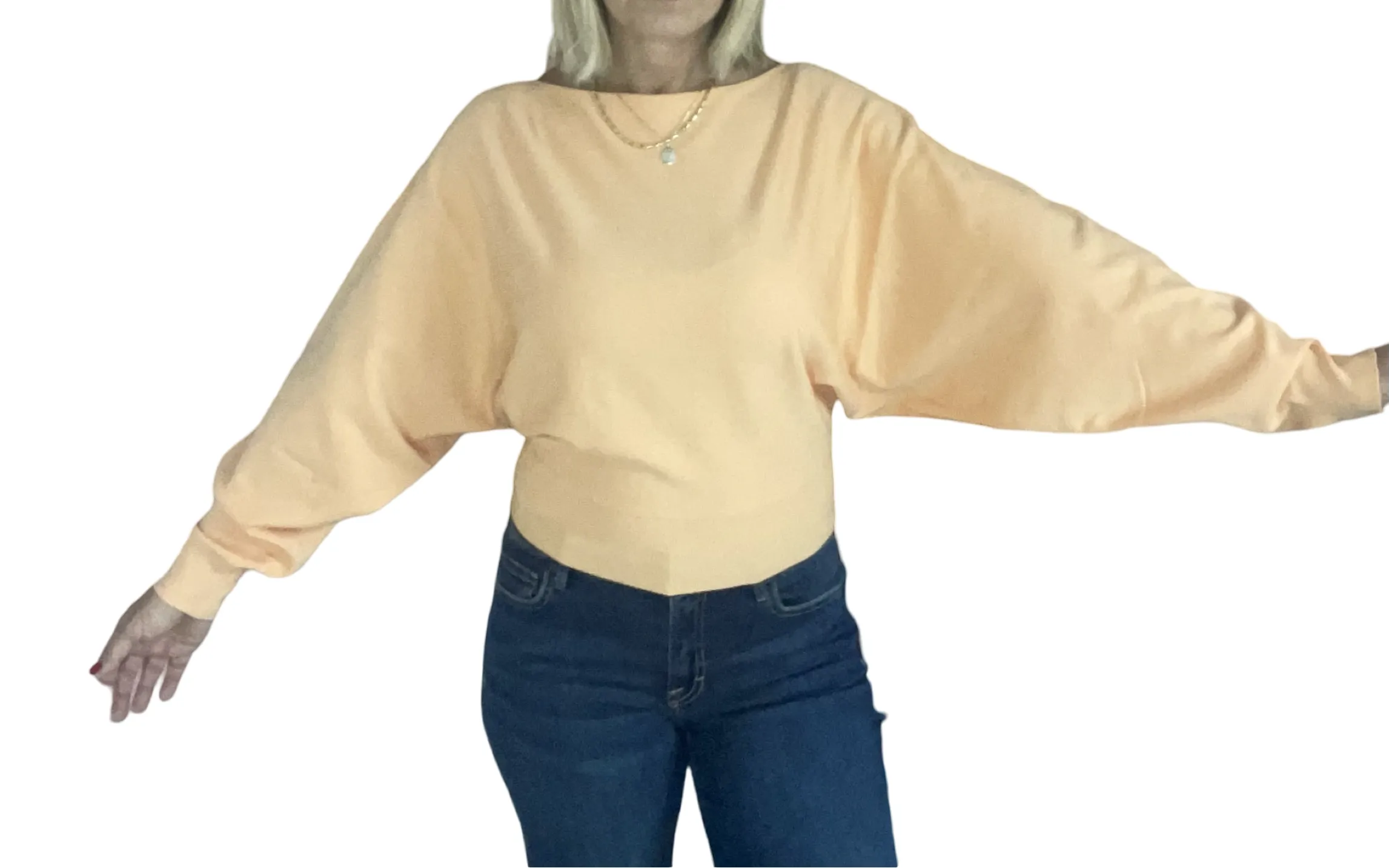 Balloon Sleeve Sweater (Peach)