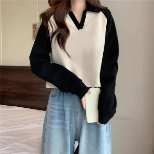 Black Colour Block Sweatshirt