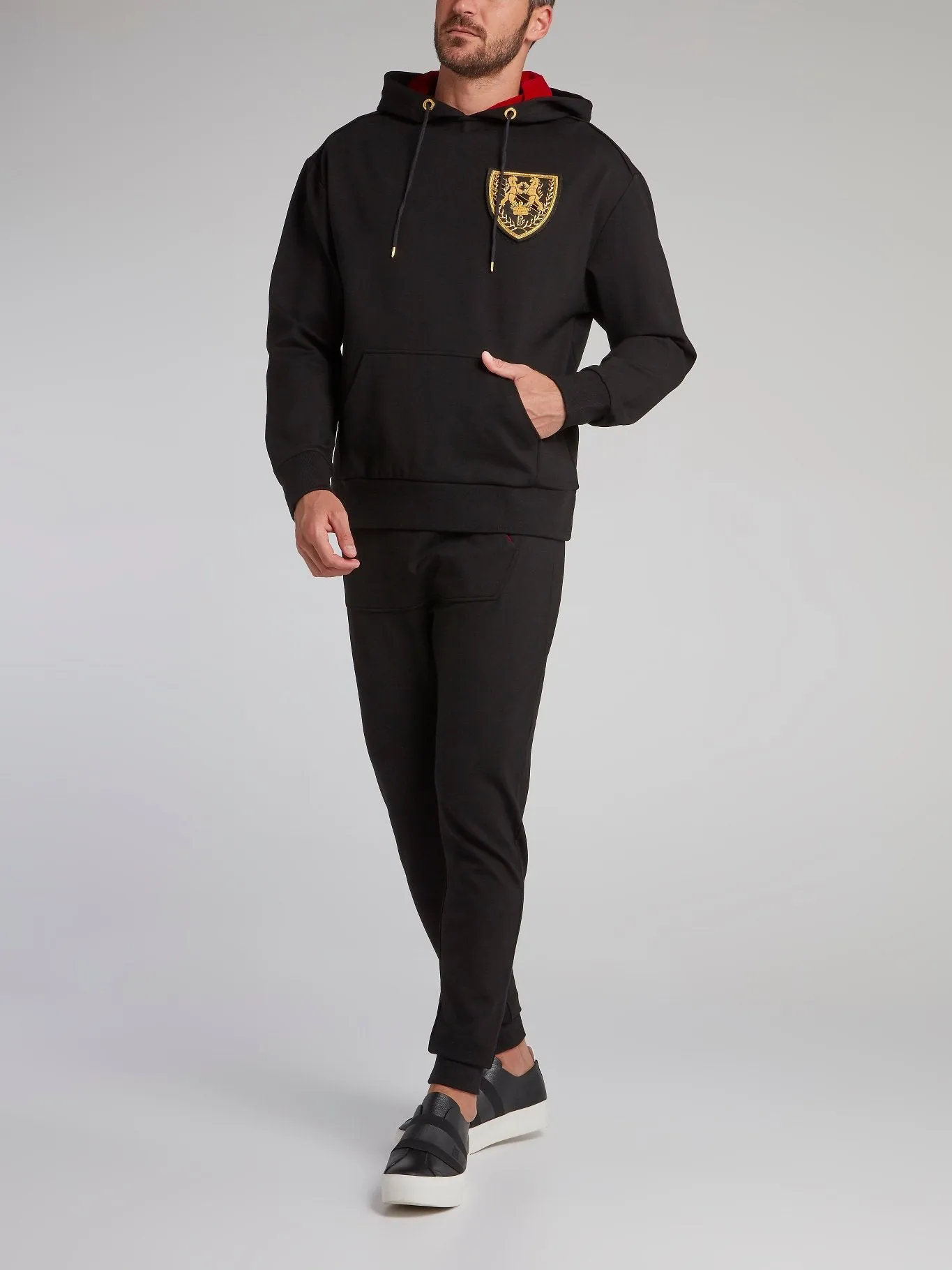 Black Monogram Appliquéd Hoodie