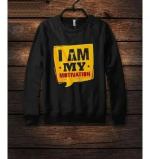 Black Round Neck Printed Sweatshirt For womens