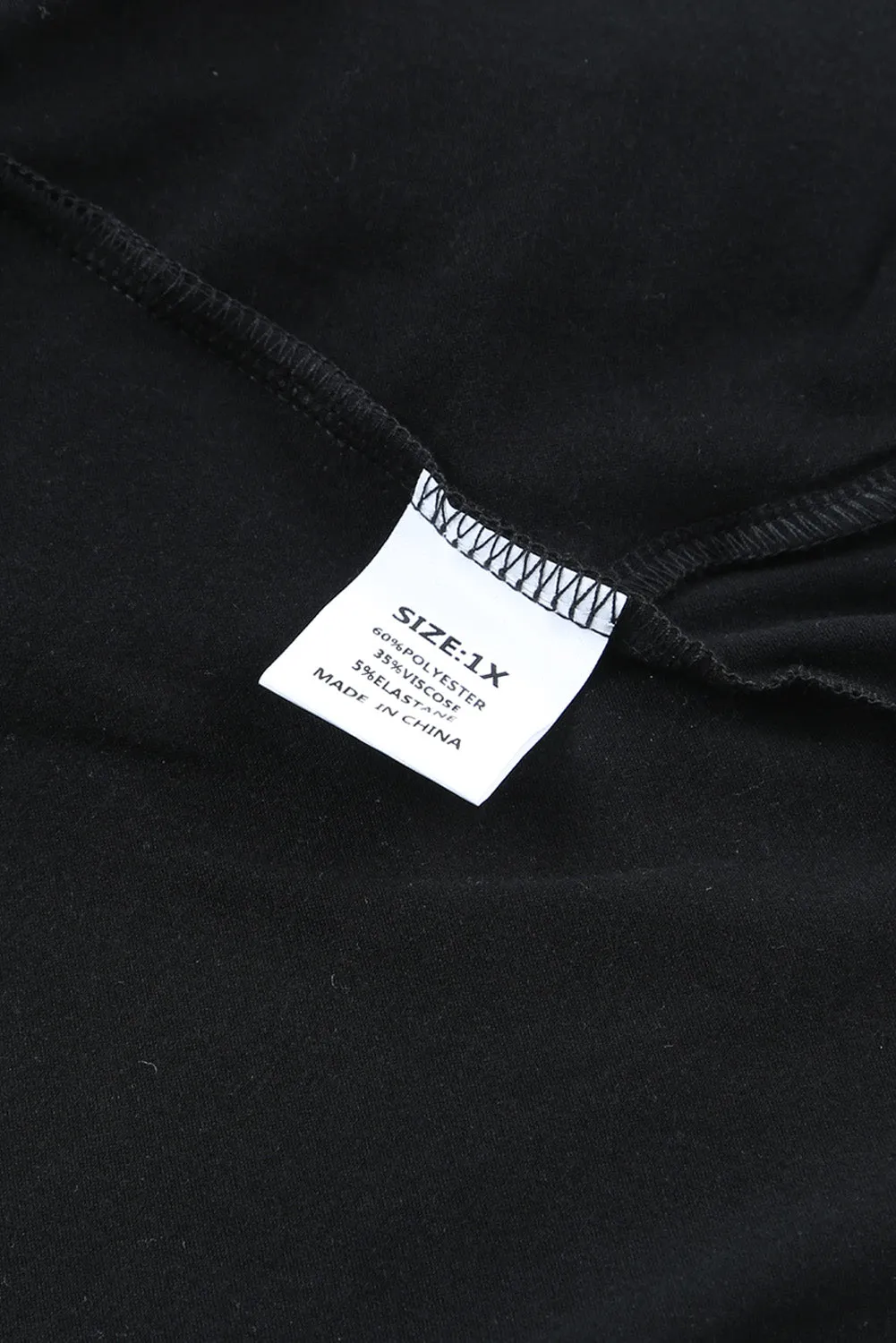 Black Western Print Color Block Plus Size Hoodie