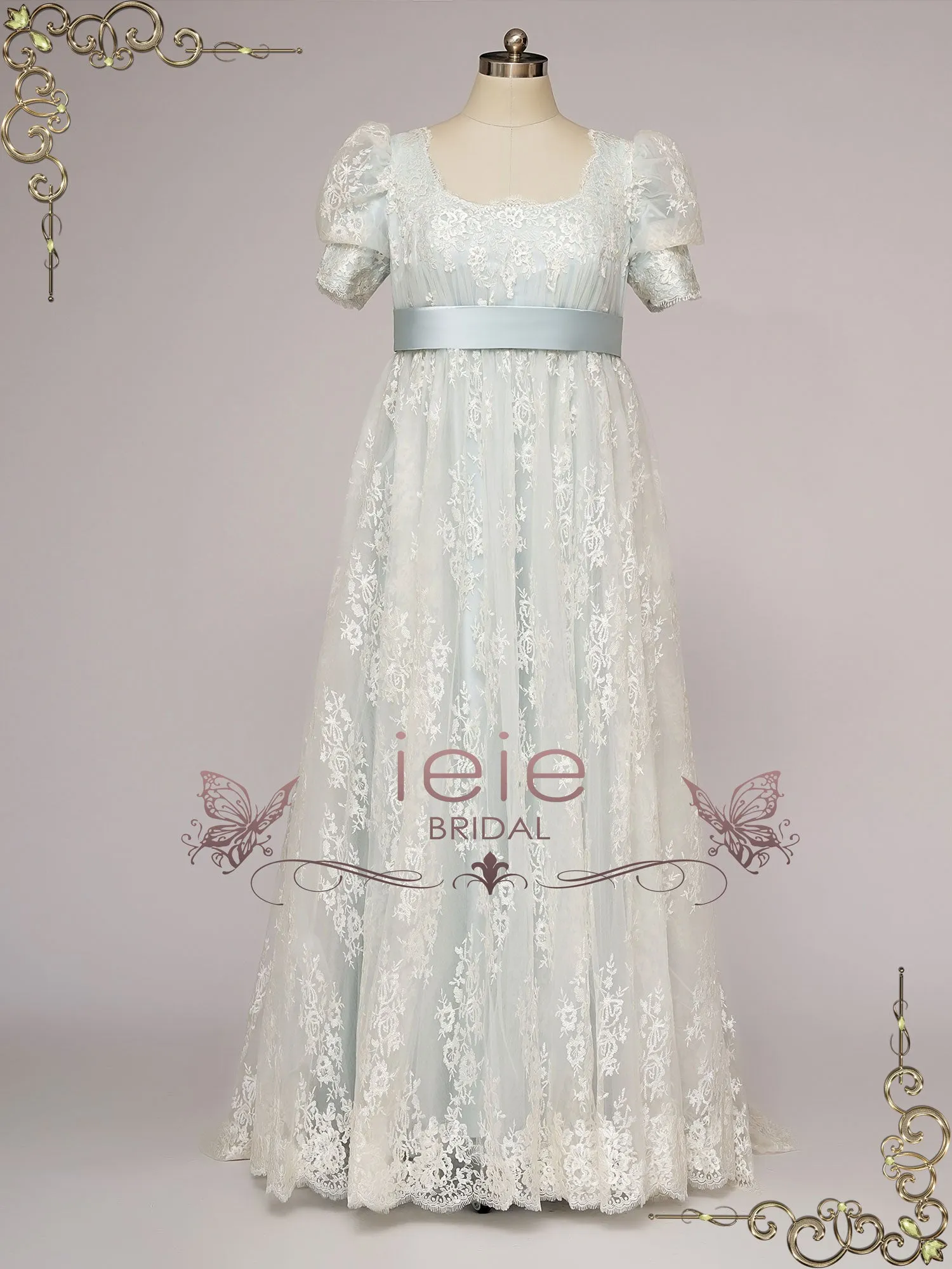 Blue Regency Era Inspired Ball Dance Dress ELOISE