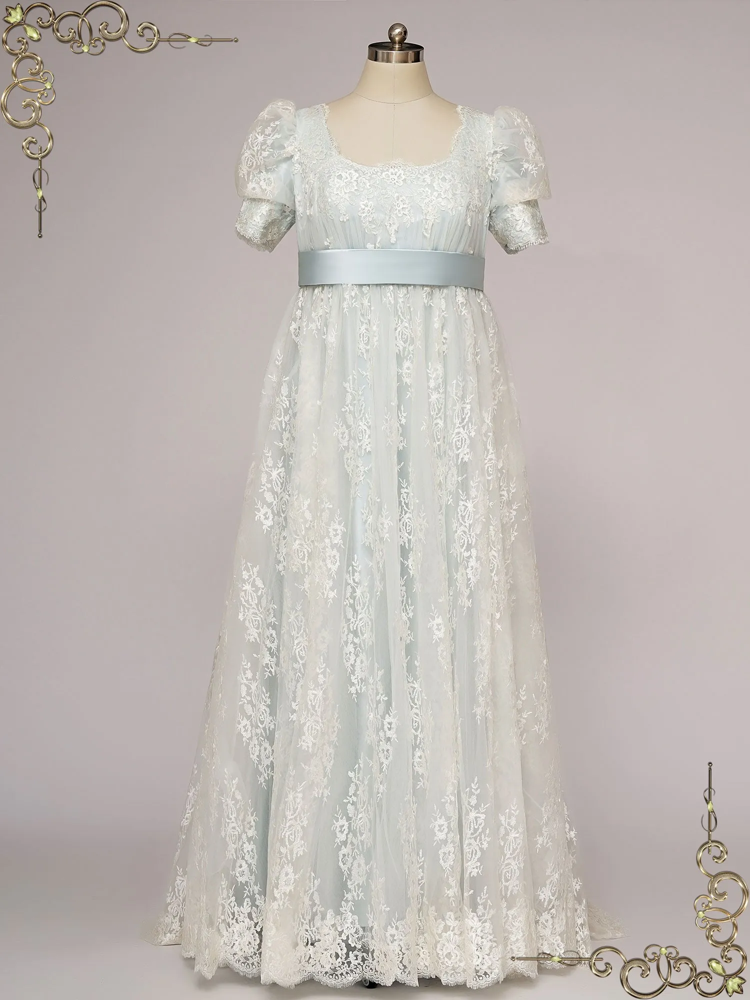 Blue Regency Era Inspired Ball Dance Dress ELOISE