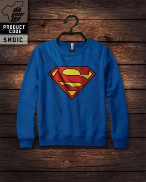Blue Superman Print Sweat Shirt for womens 957