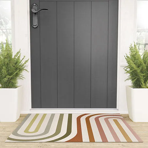 Bold Curvature Stripes I Welcome Mat