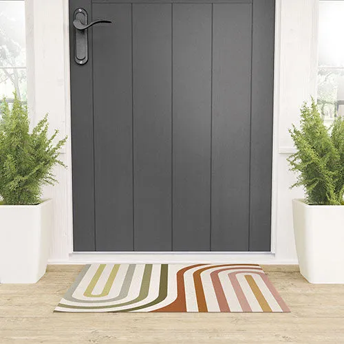 Bold Curvature Stripes I Welcome Mat