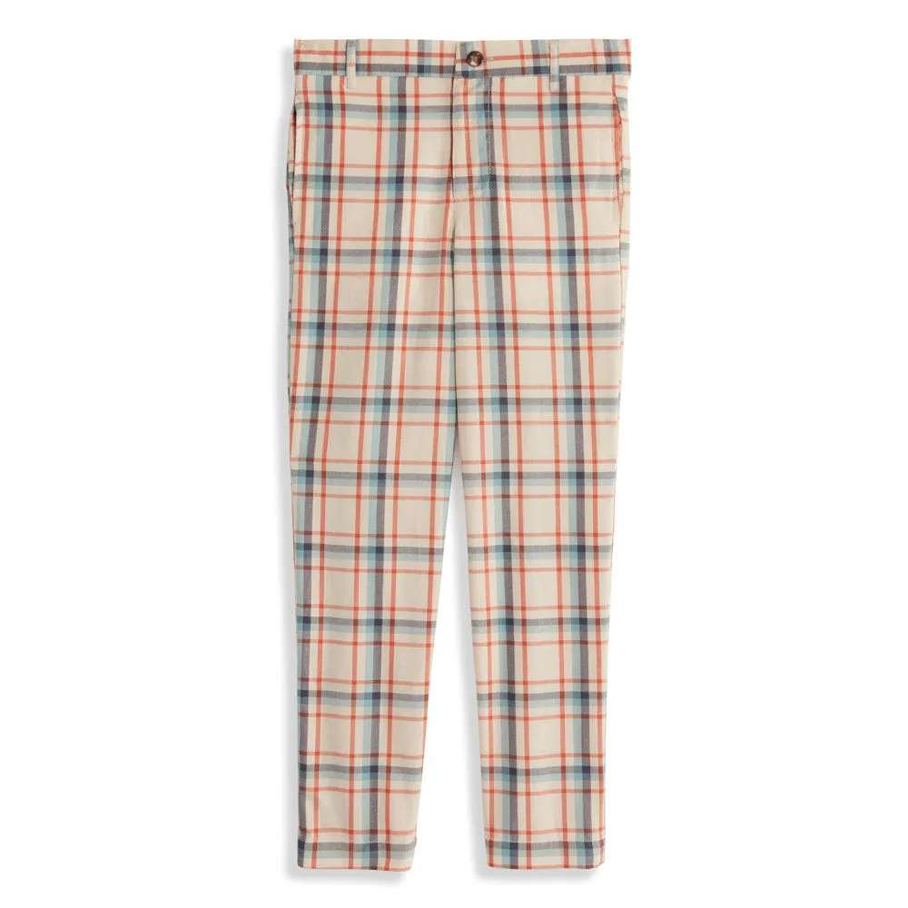 Boy's Plaid Slim Pant -- Baker Plaid