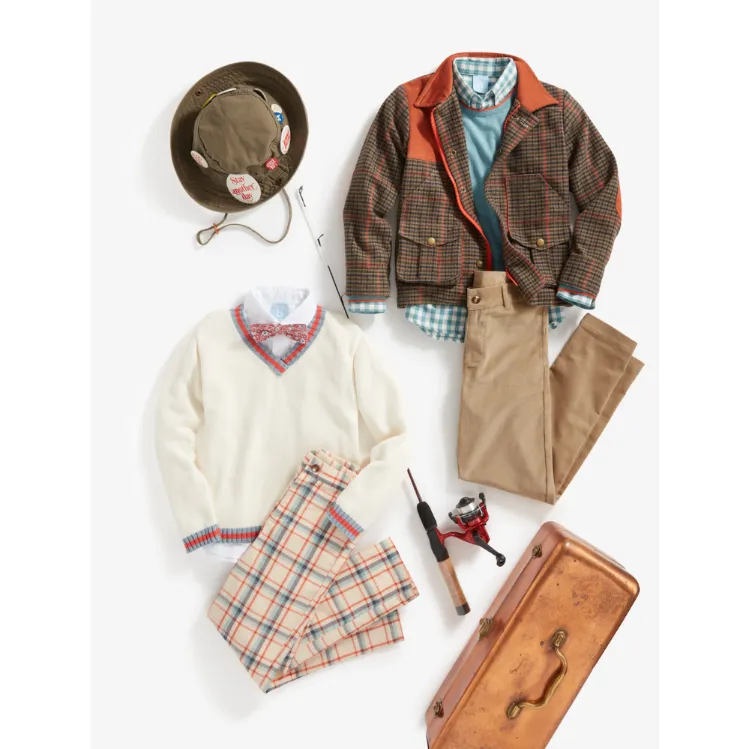 Boy's Plaid Slim Pant -- Baker Plaid
