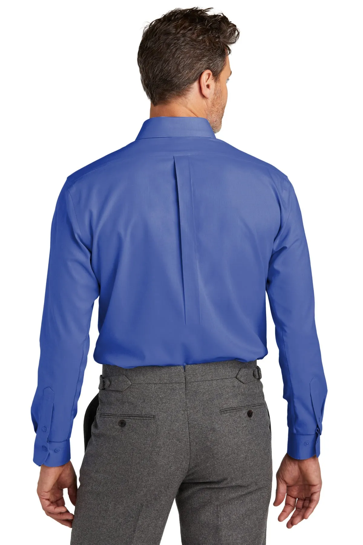 Brooks Brothers Tall Wrinkle-Free Stretch Nailhead Shirt TBB18002 Cobalt Blue Tall
