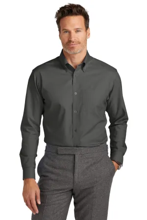 Brooks Brothers Tall Wrinkle-Free Stretch Nailhead Shirt TBB18002 Deep Black Tall