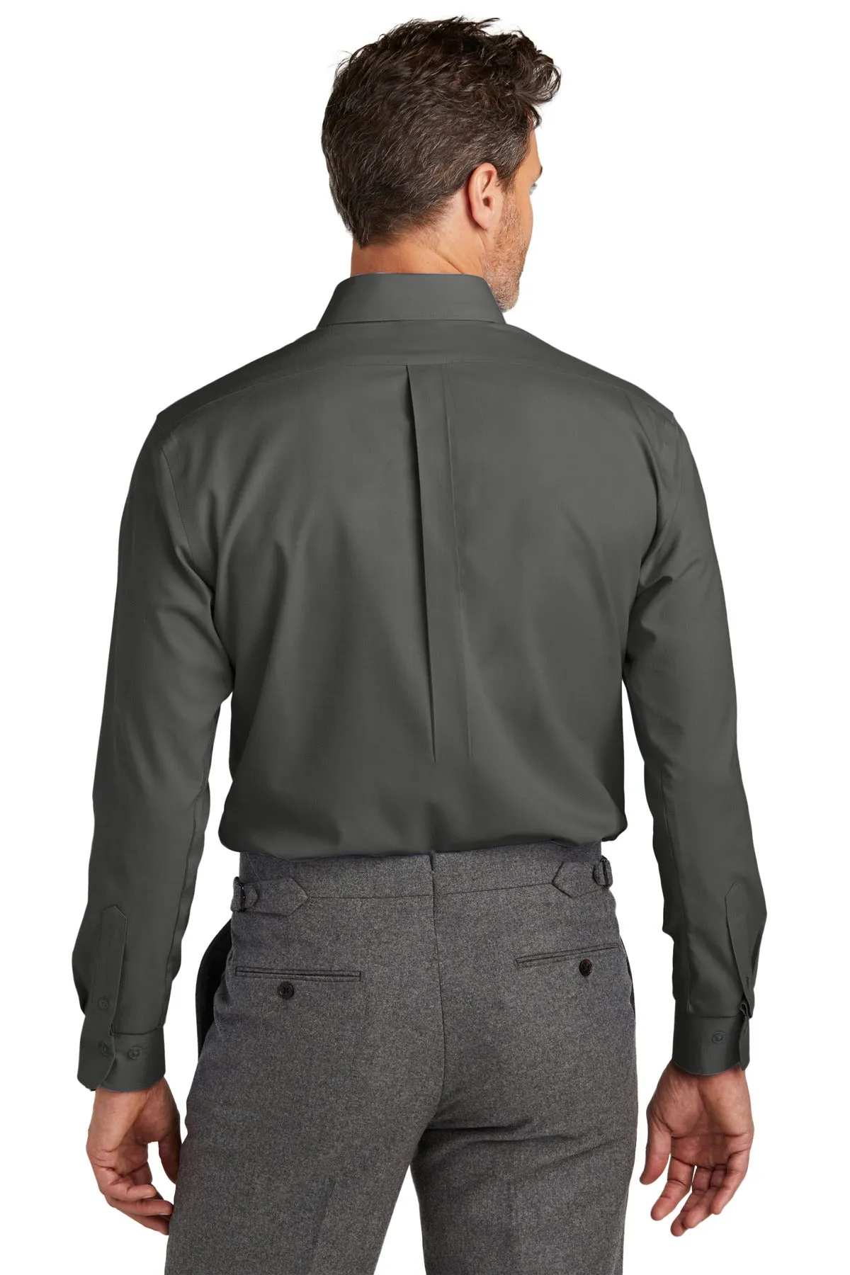 Brooks Brothers Tall Wrinkle-Free Stretch Nailhead Shirt TBB18002 Deep Black Tall
